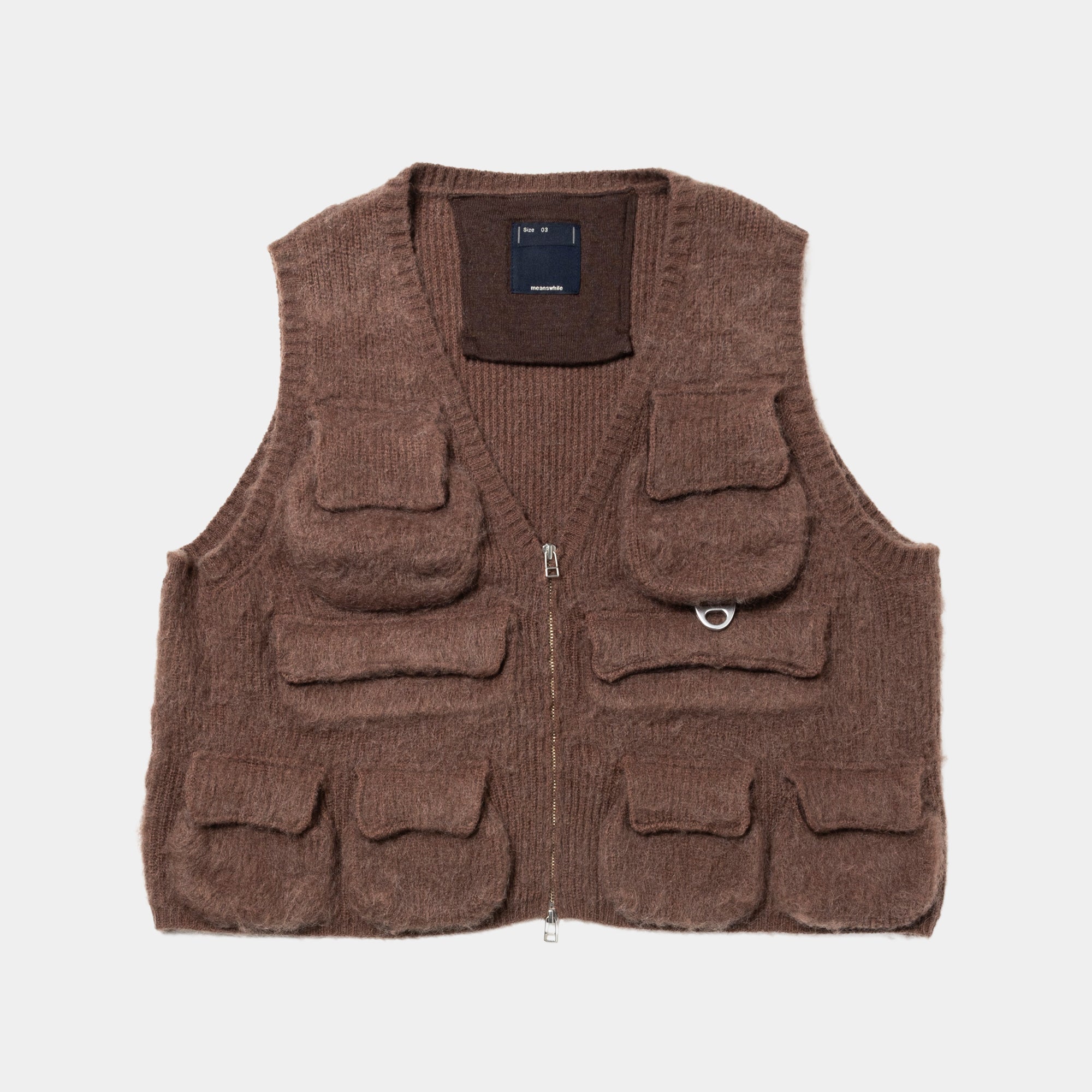 Mohair Knit Luggage Vest(Brown)/MW-KT25201 – meanswhile 公式