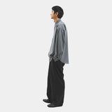 양모 시어 서커 사이드 슬릿 l/S SH (Off Black)/MW-SH25204