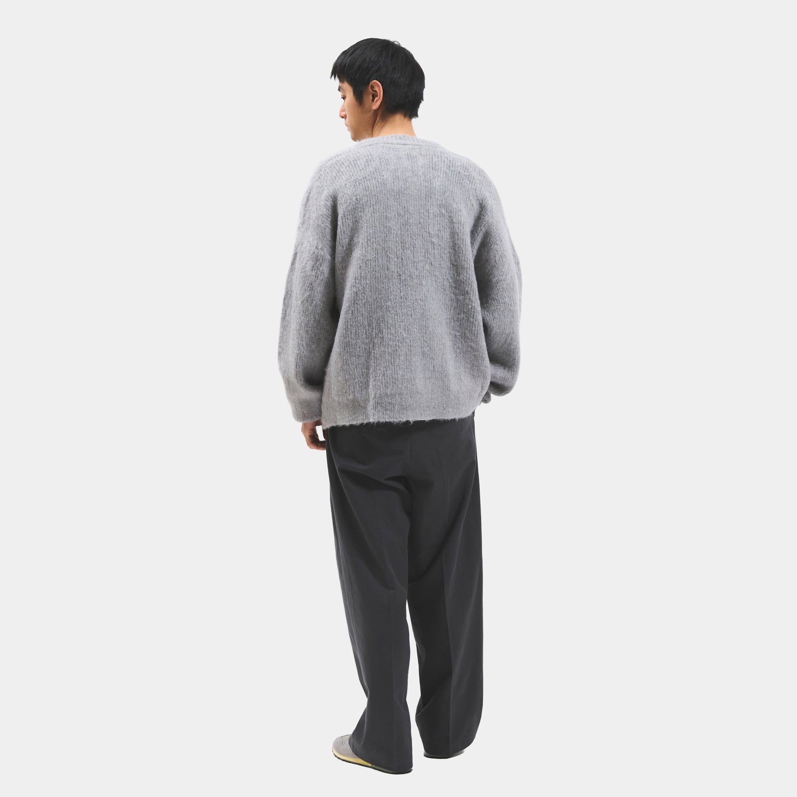 Meanswhile ミーンズワイル モヘアダブルニットカーディガン Mohair Double Knit Cardigan(Off Black)/MW-KT25203 – meanswhile