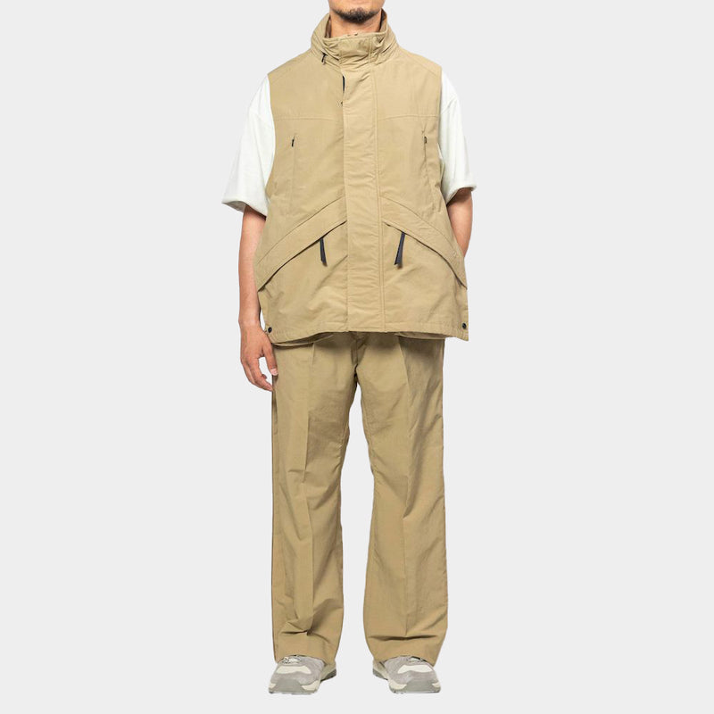 Side Slit Paper Touch Luggage Vest(Off Black)/MW-JKT24105