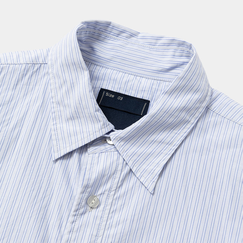 Imperial Poplin Side Slit L/S SH(SAX STRIPE)/MW-SH26202