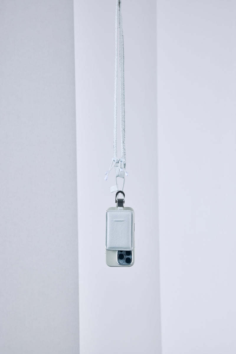 objcts.io × meanswhile Dyneema® Leather iPhone accessory Sholder Wallet(WHITE)/MW-AC26102