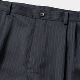 Merino Wool High-waist Slacks(NAVY STRIPE)/MW-PT26201