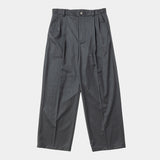 Merino Wool High-waist Slacks(GREY STRIPE)/MW-PT26201