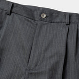 Merino Wool High-waist Slacks(GREY STRIPE)/MW-PT26201