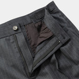 Merino Wool High-waist Slacks(GREY STRIPE)/MW-PT26201
