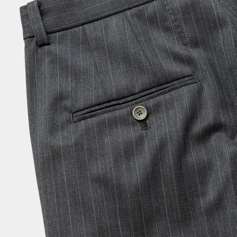 Merino Wool High-waist Slacks(GREY STRIPE)/MW-PT26201 – meanswhile