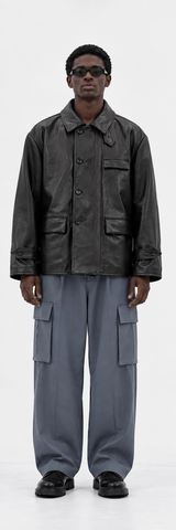 Anonymous Leather Work JKT(OFF BLACK)/MW-JKT26201