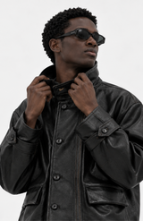 Anonymous Leather Work JKT(OFF BLACK)/MW-JKT26201