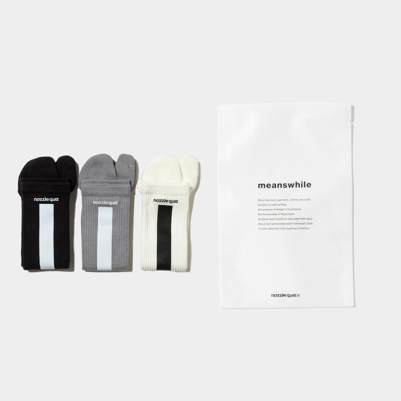 meanswhile（ミーンズワイル）| “Tabi” Tube Socks 3PCS