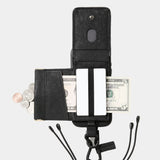 objcts.io × meanswhile Dyneema® Leather iPhone accessory Sholder Wallet(BLACK)/MW-AC26102