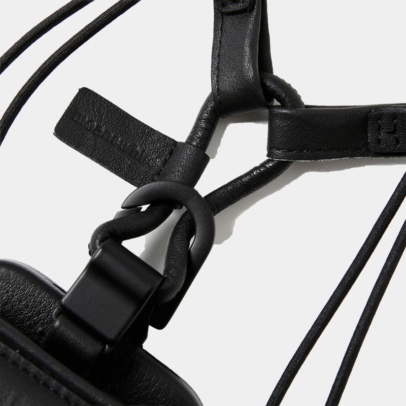 objcts.io × meanswhile Dyneema® Leather iPhone accessory Sholder Wallet(BLACK)/MW-AC26102