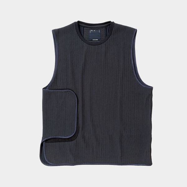 Uneven Fabric Conditioning Vest (Navy)/MW-CT24106