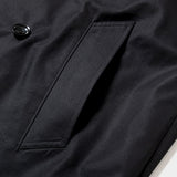 Double Collar Trench Coat (Off Black)/MW-JKT23206