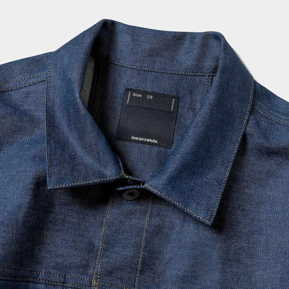 Raw Denim Pleated Sleeve Blouse (Indigo)/MW-JKT23207 – meanswhile 