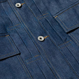 Raw Denim Pleated Sleeve Blouse (Indigo)/MW-JKT23207