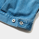 Fade Denim Pleated Sleeve Blouse (Indigo)/MW-JKT24107