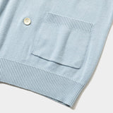 Cotton Double Knit Cardigan (Sax) / MW-KT24102