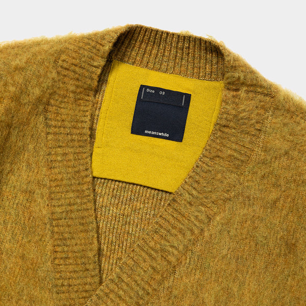 Mohair Double Knit Cardigan (Mustard) / MW-KT24203