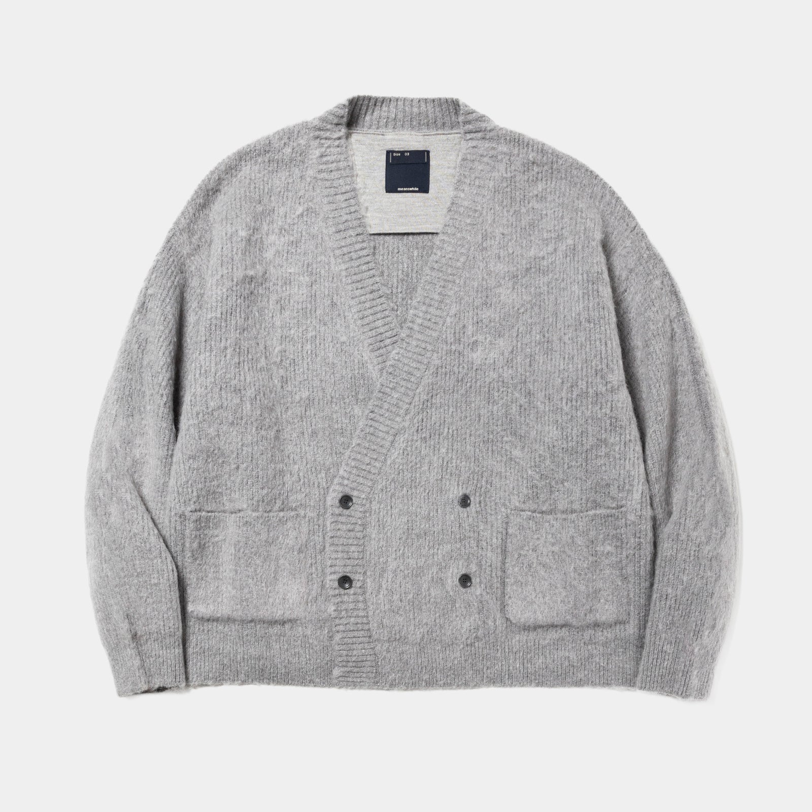 Mohair Double Knit Cardigan(Grey)/MW-KT25203 – meanswhile 公式