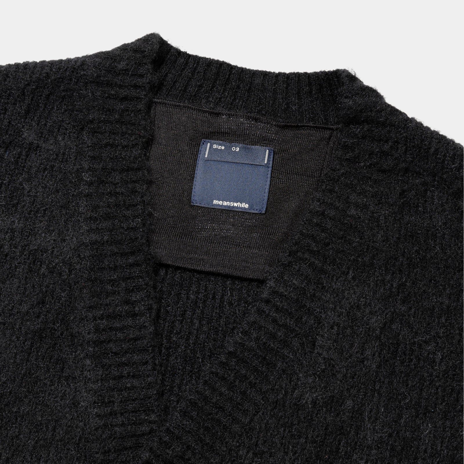 Mohair Double Knit Cardigan(Off Black)/MW-KT25203 – meanswhile