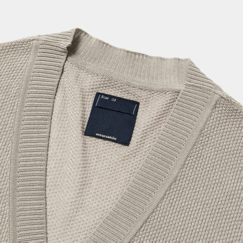 meanswhile Double Knit Cardigan サイズ3 美品 Dappled sunlight Double Knit Cardigan(Grey)/MW-KT26101