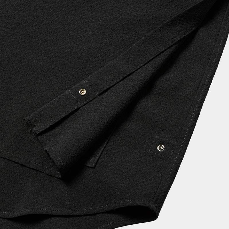양모 시어 서커 사이드 슬릿 l/S SH (Off Black)/MW-SH25204
