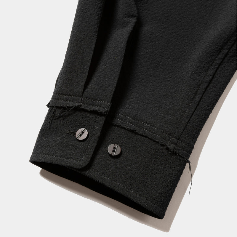 양모 시어 서커 사이드 슬릿 l/S SH (Off Black)/MW-SH25204