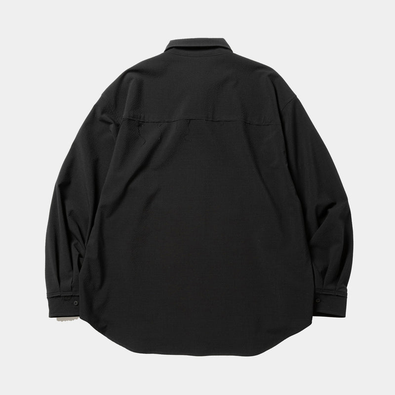 양모 시어 서커 사이드 슬릿 l/S SH (Off Black)/MW-SH25204