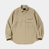 Breathable Linen Luggage L/S SH(Beige)/MW-SH26102