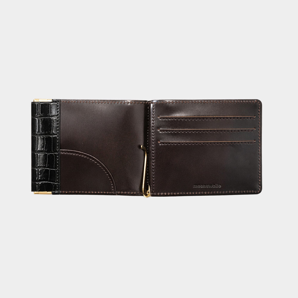 Crocodile leather Money Clip(OFF BLACK)/MW-AC25233 – meanswhile