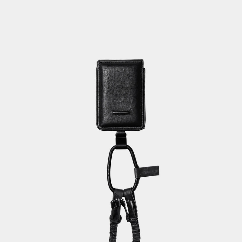 objcts.io × meanswhile Dyneema® Leather iPhone accessory Sholder Wallet(BLACK)/MW-AC26102