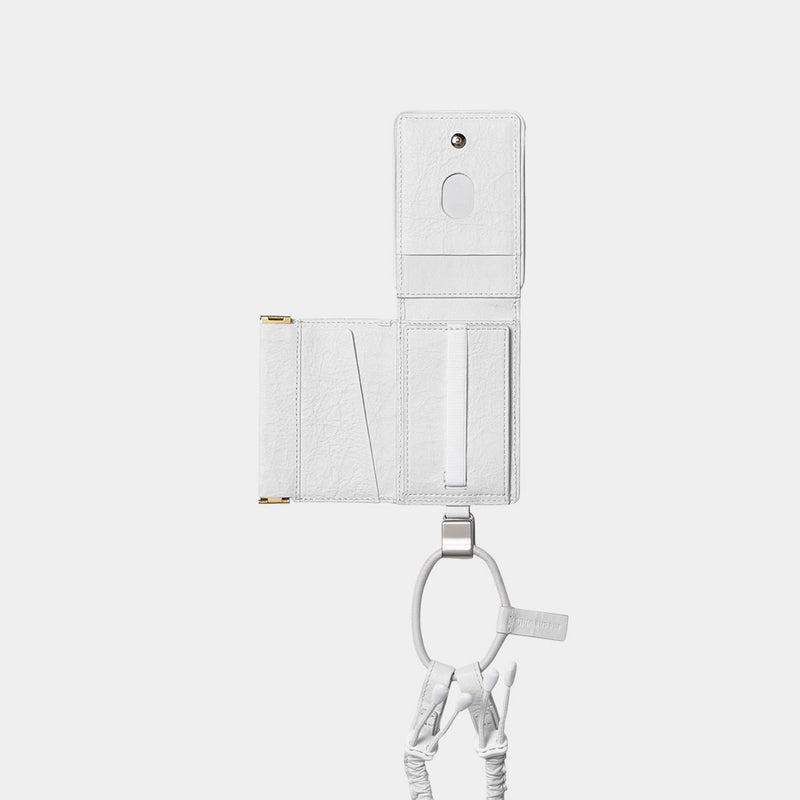 objcts.io × meanswhile Dyneema® Leather iPhone accessory Sholder Wallet(WHITE)/MW-AC26102