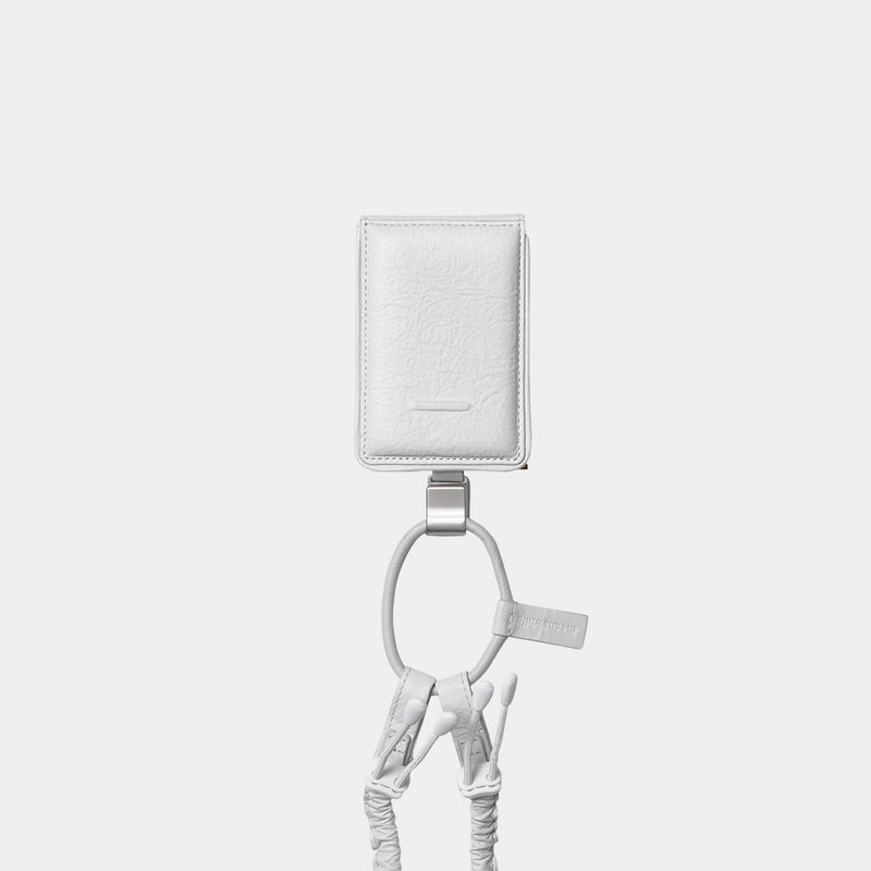 objcts.io × meanswhile Dyneema® Leather iPhone accessory Sholder Wallet(WHITE)/MW-AC26102
