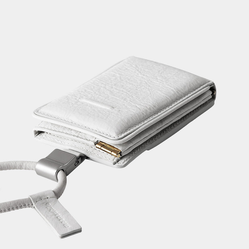 objcts.io × meanswhile Dyneema® Leather iPhone accessory Sholder Wallet(WHITE)/MW-AC26102
