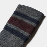 Pile Line Socks (Grey×Navy) / MW-AC22301