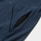 Uneven Fabric Detachable Hoodie(Navy)/MW-CT23104